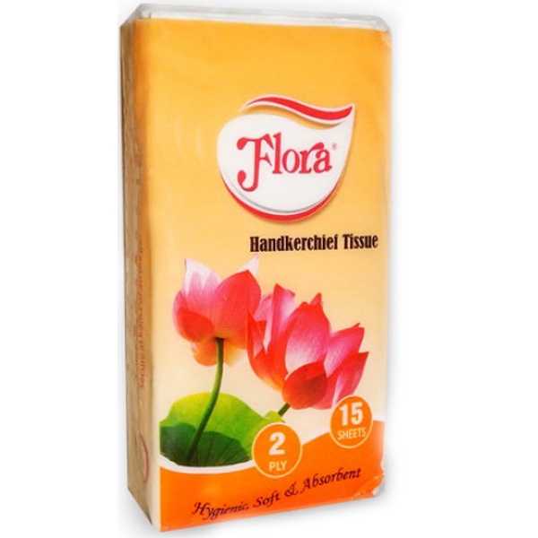 Flora Handkerchief Tissue 2 Ply 15'S - FLORA - Paper Goods - in Sri Lanka